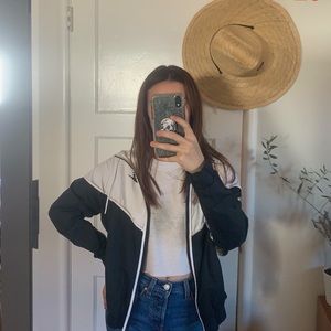 Black and white windbreaker